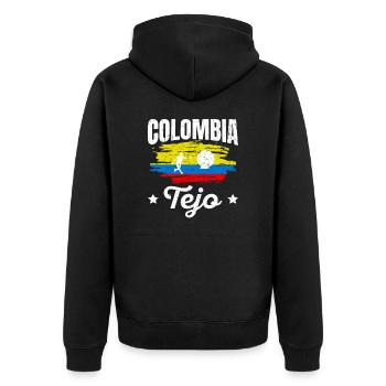 Colombia Tejo Mannschaft Sportart Kolumbianer - Unisex Premium Bio Zip Hoodie - Schwarz - Hinten - Nico (187cm)