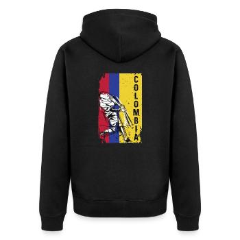 Championnat de Colombie de baseball - Veste à capuche bio Premium Unisexe - noir - Dos - Nico (187cm)