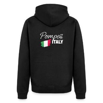 Pompéi Italie Drapeau italien - Veste à capuche bio Premium Unisexe - noir - Dos - Nico (187cm)