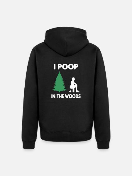 Cacca Nei Boschi Natura Regalo Di Viaggio All'aperto - Felpa con cappuccio ecologica premium unisex - nero