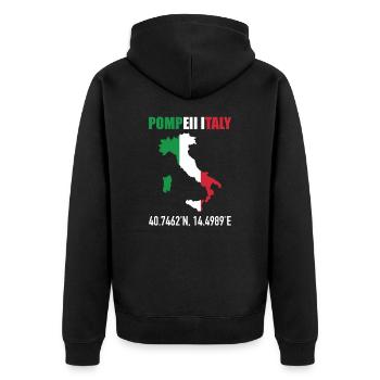 Pompeii Italy Italian Map Flag Geography - Unisex Premium Organic Zip Hoodie - black - Back - Nico (187cm)