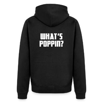 Qu’est-ce que Poppin ? Soirée cinéma Popcorn Knallmais - Veste à capuche bio Premium Unisexe - noir - Dos - Nico (187cm)
