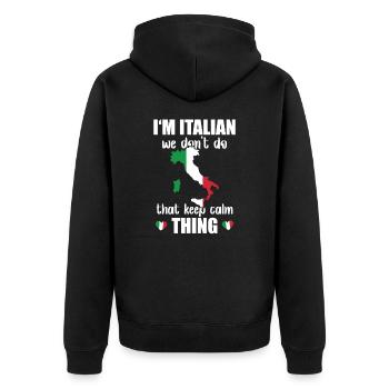 Italien Ne Pas Garder Calme Chose Nationalité - Veste à capuche bio Premium Unisexe - noir - Dos - Nico (187cm)
