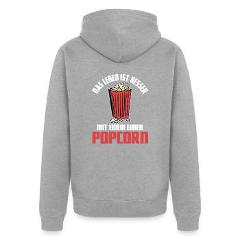 Live Better Seau Popcorn Carnaval Costume - Veste à capuche bio Premium Unisexe - gris chiné - Dos - Nico (187cm)