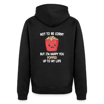 Popcorn Relationship Lovers Ringy Popped Ma Vie - Veste à capuche bio Premium Unisexe - noir - Dos - Nico (187cm)