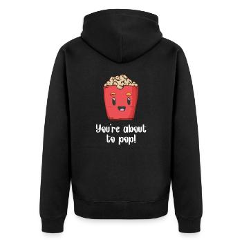 Drôle de cadeau de pop-corn que vous êtes sur le point d’éclater - Veste à capuche bio Premium Unisexe - noir - Dos - Nico (187cm)