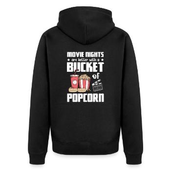 Les soirées cinéma sont meilleures : un seau de pop-corn - Veste à capuche bio Premium Unisexe - noir - Dos - Nico (187cm)