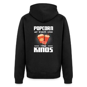 Popcorn qui a besoin de cinémas silencieux - Veste à capuche bio Premium Unisexe - noir - Dos - Nico (187cm)