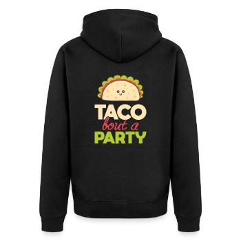Taco Bout A Party Mexikanische Küche Geschenk - Unisex Premium Bio Zip Hoodie - Schwarz - Hinten - Nico (187cm)