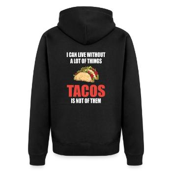 Taco Dienstag Nachos Burritos Taco Squad Geschenk - Unisex Premium Bio Zip Hoodie - Schwarz - Hinten - Nico (187cm)