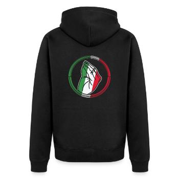 Signe de la main italienne Italie Culture cadeau - Veste à capuche bio Premium Unisexe - noir - Dos - Nico (187cm)
