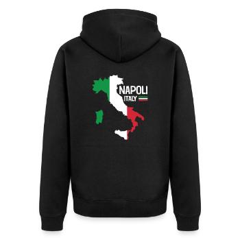 Napoli Italy Naples Map Regions Italy - Unisex Premium Organic Zip Hoodie - black - Back - Nico (187cm)
