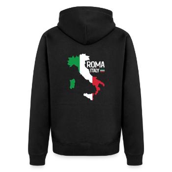 Roma Italie Rome Carte Régions Italie - Veste à capuche bio Premium Unisexe - noir - Dos - Nico (187cm)