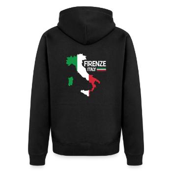 Firenze Italy Florence Map Regions Italy - Unisex Premium Organic Zip Hoodie - black - Back - Nico (187cm)