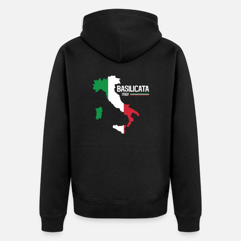 Basilicate Italie Carte Régions Italie - Veste à capuche bio Premium Unisexe - noir
