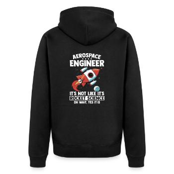 Cadeau de science de fusée d’ingénieur aérospatial - Veste à capuche bio Premium Unisexe - noir - Dos - Nico (187cm)