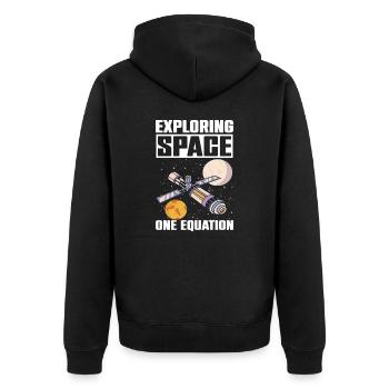 Ingénieur aérospatial disant Explorer l’équation de l’espace - Veste à capuche bio Premium Unisexe - noir - Dos - Nico (187cm)
