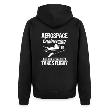 L’ingénierie aérospatiale où l’innovation prend son envol - Veste à capuche bio Premium Unisexe - noir - Dos - Nico (187cm)