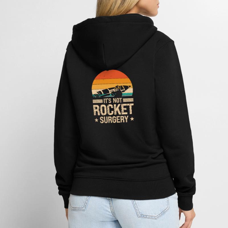 Rocket Surgery Physicist Retro Aerospace Engineer Unisex Premium Organic Zip Hoodie
