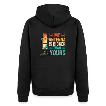 Radio Operator Transmitter Fequenz Kommunikation - Unisex Premium Bio Zip Hoodie - Schwarz - Hinten - Nico (187cm)