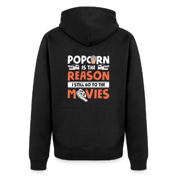 Popcorn Popcorn Raison Toujours Aller Au Cinéma Soirée Cinéma - Veste à capuche bio Premium Unisexe - noir - Dos - Nico (187cm)
