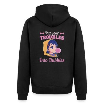 Candy Bubblegum Women Troubles Into Bubbles - Veste à capuche bio Premium Unisexe - noir - Dos - Nico (187cm)
