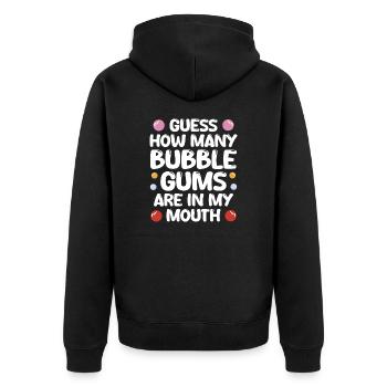 Des chewing-gums dans ma bouche - Veste à capuche bio Premium Unisexe - noir - Dos - Nico (187cm)