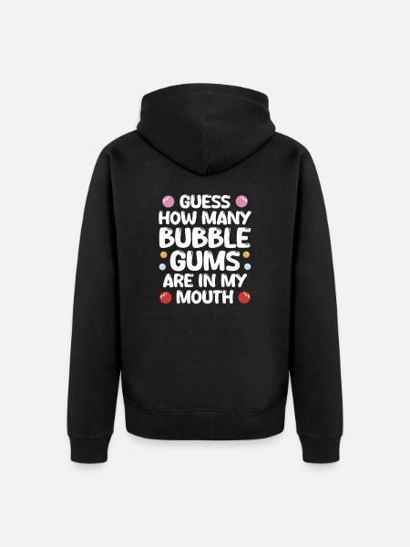 Bubble Gums In My Mouth - Unisex Premium Organic Zip Hoodie - black