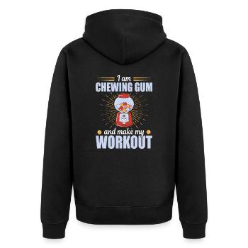 Chewing Gum And Make My Workout Kaugummi - Unisex Premium Organic Zip Hoodie - black - Back - Nico (187cm)