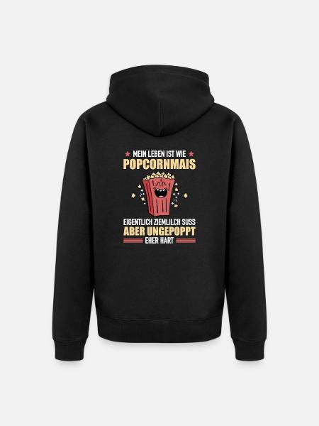 Popcorn Corn Sexual Innuendo - Unisex Premium Organic Zip Hoodie - black