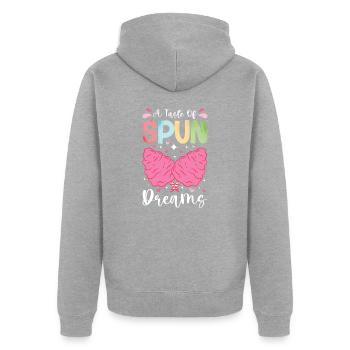 Cotton candy fairground funfair sweets - Unisex Premium Organic Zip Hoodie - heather grey - Back - Nico (187cm)