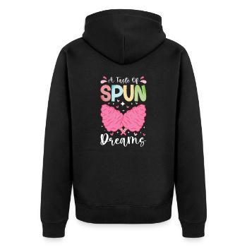 Cotton candy fairground funfair sweets - Unisex Premium Organic Zip Hoodie - black - Back - Nico (187cm)