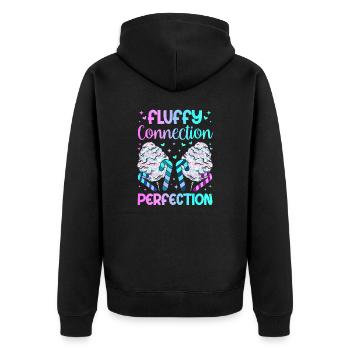 Cotton Candy Fluffy Connection Perfection - Unisex Premium Organic Zip Hoodie - black - Back - Nico (187cm)