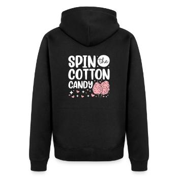 Cotton Candy Funfair Gift Kids Sugar - Unisex Premium Organic Zip Hoodie - black - Back - Nico (187cm)