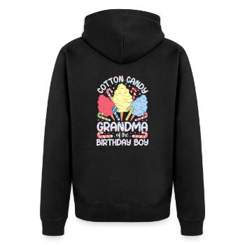 Cotton Candy Grandma Candy Boy Birthday - Unisex Premium Organic Zip Hoodie - black - Back - Nico (187cm)