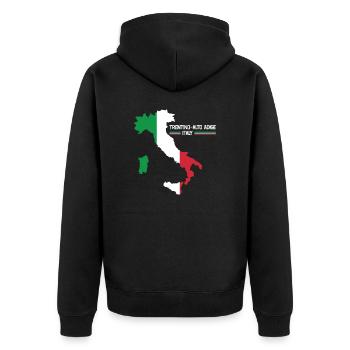 Trentino Alto Adige Italy Map Region Italy - Unisex Premium Organic Zip Hoodie - black - Back - Nico (187cm)