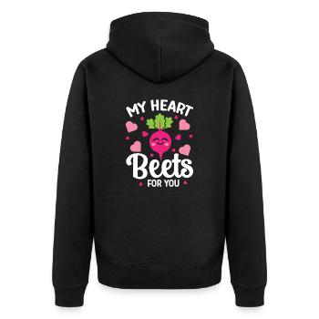 Relation de betterave en disant coeur betteraves pour vous - Veste à capuche bio Premium Unisexe - noir - Dos - Nico (187cm)