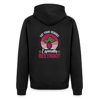 Beetroot Vegetables Eat Your Veggies Beetroot - Unisex Premium Organic Zip Hoodie - black - Back - Nico (187cm)