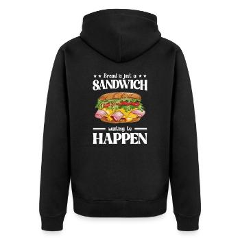 Sandwich Lover Funny Sandwich Toasts Gift - Unisex Premium Organic Zip Hoodie - black - Back - Nico (187cm)