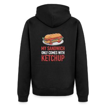 Sandwich with ketchup toasted bun - Unisex Premium Organic Zip Hoodie - black - Back - Nico (187cm)
