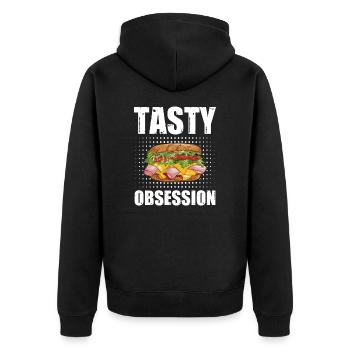 Tasty Obsession Sandwich Month Sandwiches Baguettes - Unisex Premium Organic Zip Hoodie - black - Back - Nico (187cm)