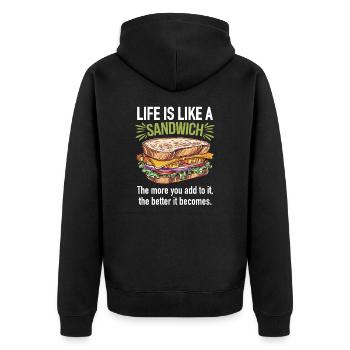 Grilled And Toasted Sandwiches - Unisex Premium Organic Zip Hoodie - black - Back - Nico (187cm)