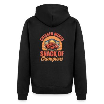Chicken Wings Snack Of Champions Wings Liebhaber - Unisex Premium Bio Zip Hoodie - Schwarz - Hinten - Nico (187cm)