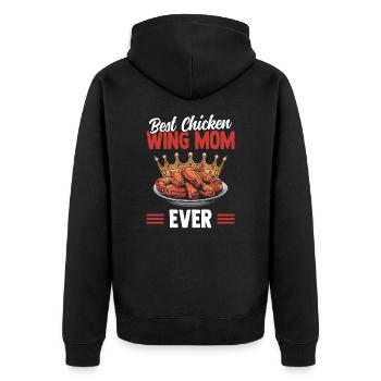Meilleure maman d’ailes de poulet de tous les temps Mamans d’ailes de poulet - Veste à capuche bio Premium Unisexe - noir - Dos - Nico (187cm)