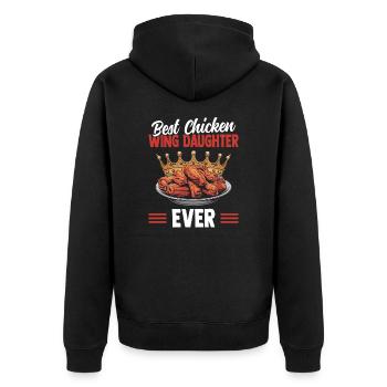 Meilleures ailes de poulet Chicken Wing Girl de tous les temps - Veste à capuche bio Premium Unisexe - noir - Dos - Nico (187cm)