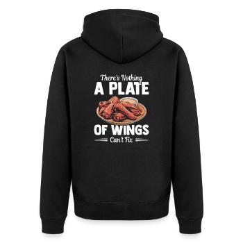Ailes de poulet amant Funkfood Assiette De Livres - Veste à capuche bio Premium Unisexe - noir - Dos - Nico (187cm)