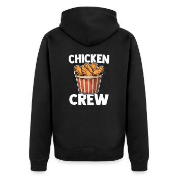 Chicken Wing Crew Frittierte Hühnerflügel Essen - Unisex Premium Bio Zip Hoodie - Schwarz - Hinten - Nico (187cm)