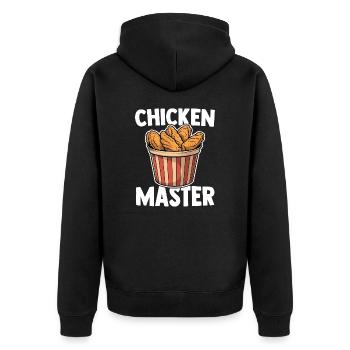 Chicken Wing Master Aliments pour ailes de poulet frites - Veste à capuche bio Premium Unisexe - noir - Dos - Nico (187cm)