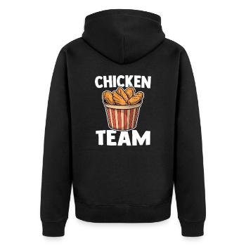 Chicken Wing Team Aliments pour ailes de poulet frites - Veste à capuche bio Premium Unisexe - noir - Dos - Nico (187cm)