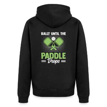 Pickleball Und Paddleball Geschenk Paddle Dinkball - Unisex Premium Bio Zip Hoodie - Schwarz - Hinten - Nico (187cm)